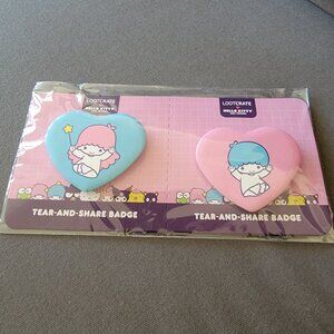 *NEW* Sanrio Little Twin Stars Tear-and-Share badge pins